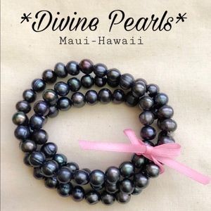 COPY - Set of 3 stretch bracelet back freshwater …